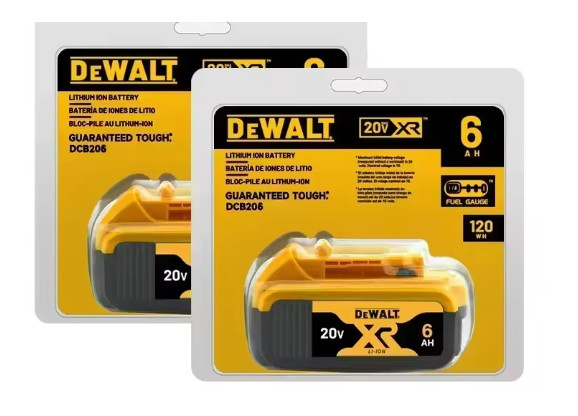 Dewalt DCB206 20V XR 6.0Ah Lithium LI-Ion Batteries Li-ion 2pcs