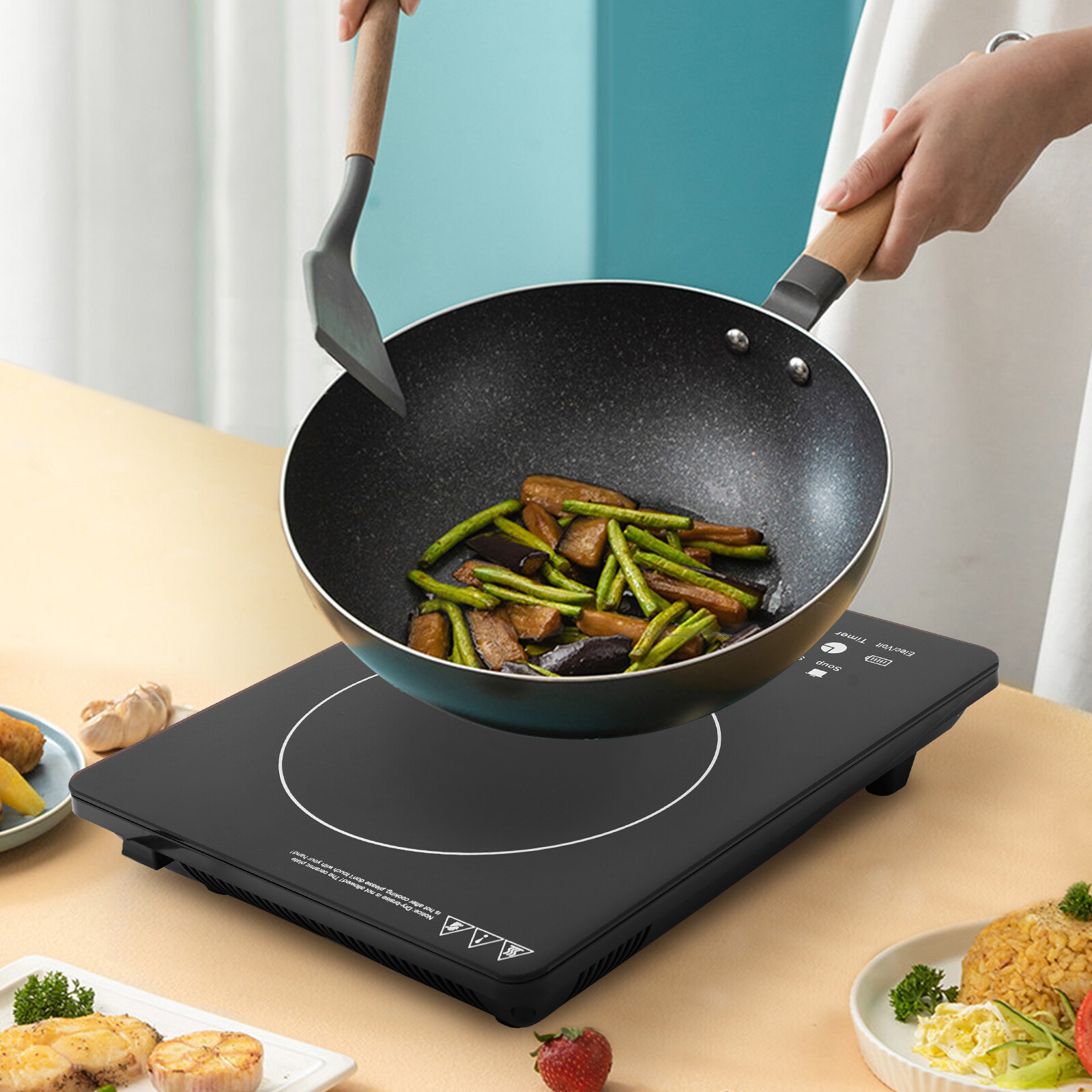2200W Portable Kitchen Countertop Induction Cooktop Burner Electric Hot Stove