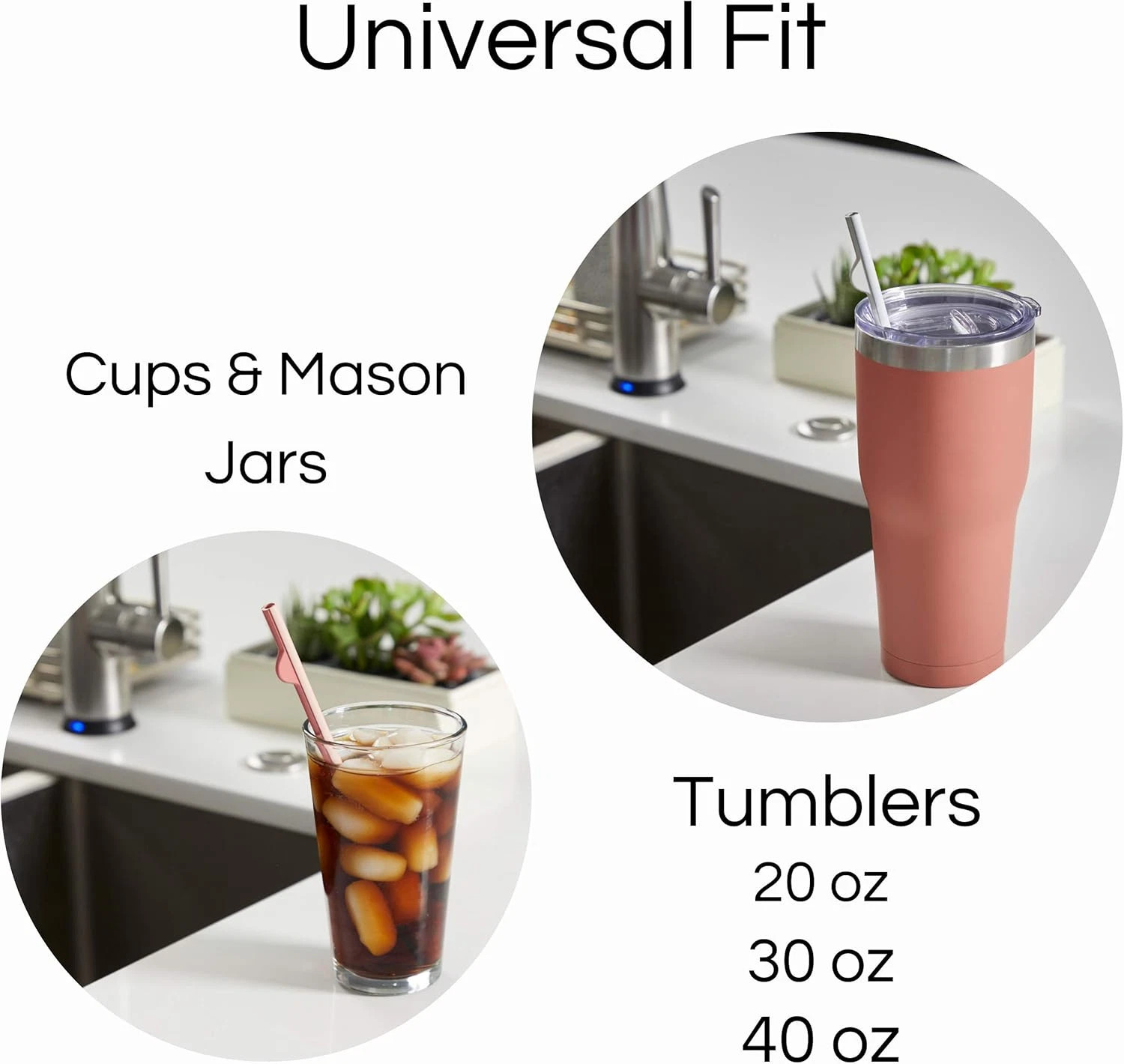 Rain Straw – Easy Clean Reusable Straws That Snap Open for Easy Cleaning 5 pk
