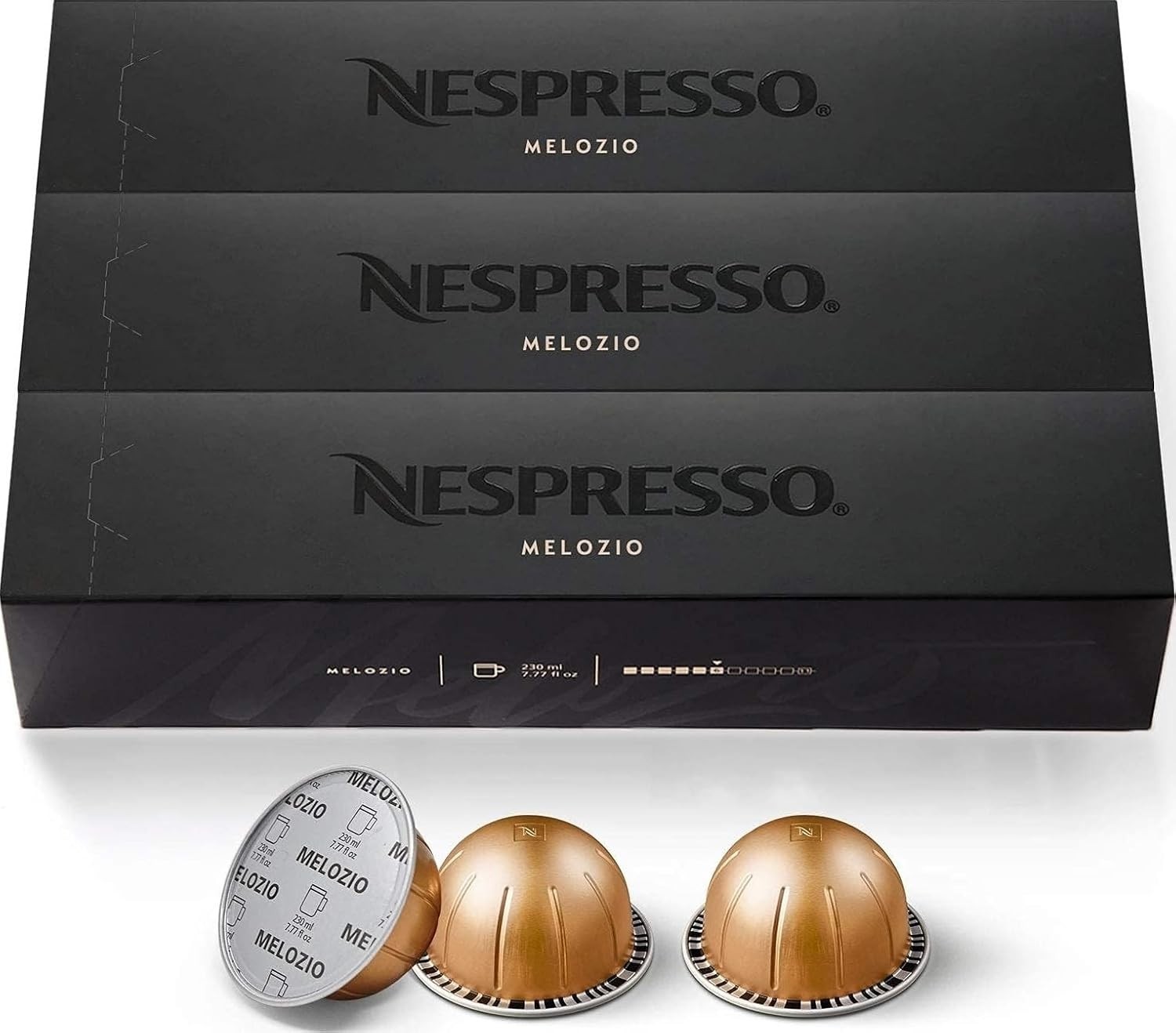 Nespresso Capsules Vertuo, Melozio, Medium Roast Coffee,30-Count Pods,Brews7.8oz