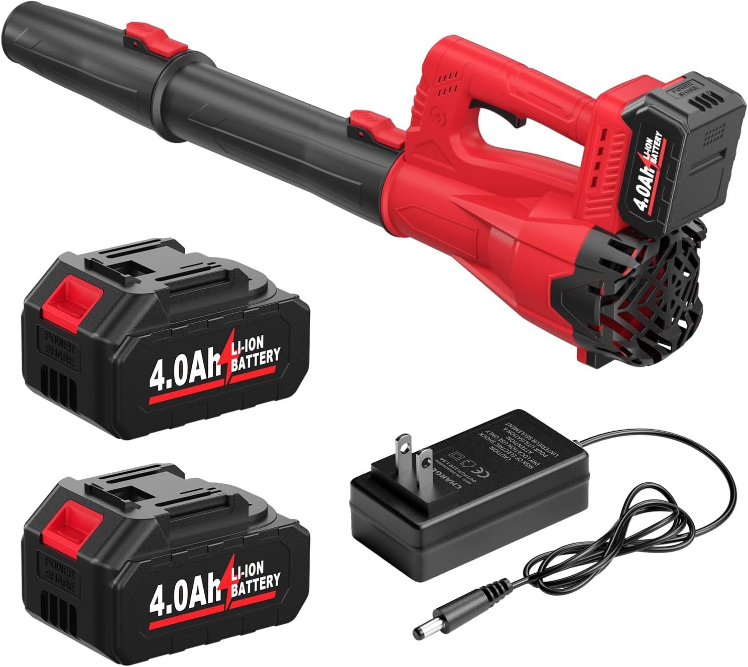Electric Leaf Blower Cordless, 21V Battery Powered leaf blower with 2*2.0Ah Batt