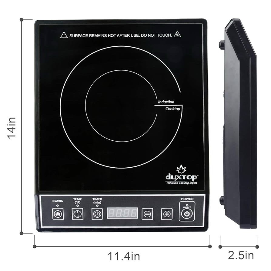 （9100）DUXTOP 1800W Portable Induction Cooktop Countertop Burner, Black 9100MC