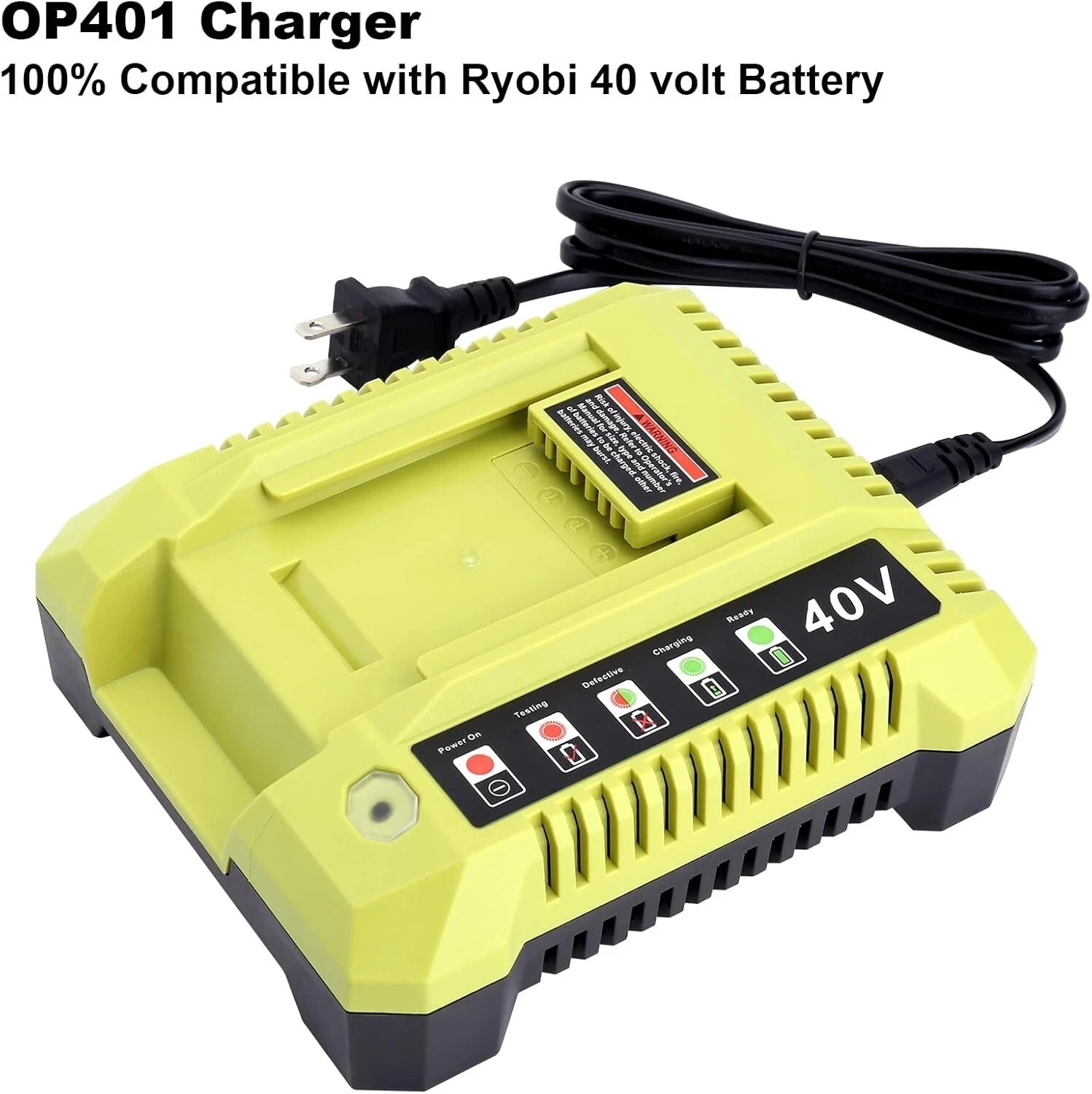 2Pack 8.0Ah Replacement for Ryobi 40V Lithium OP40602 Battery With LED / Charger