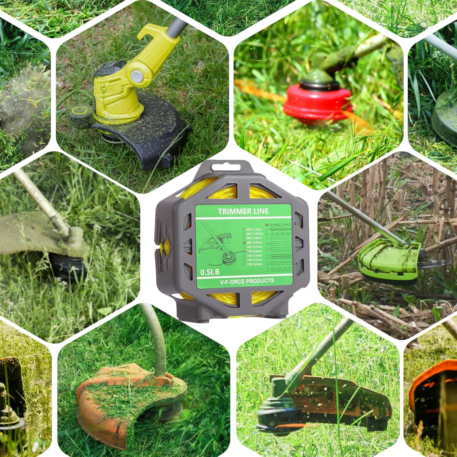 String Trimmer Line .095 0.5 LB Compatible with Ego String Trimmer 095 Weed Eate