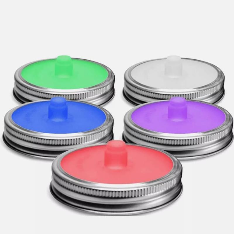 5PCS Silicone Fermenting Lid Waterless Airlock Mold Free Auto Vent For Mason Jar