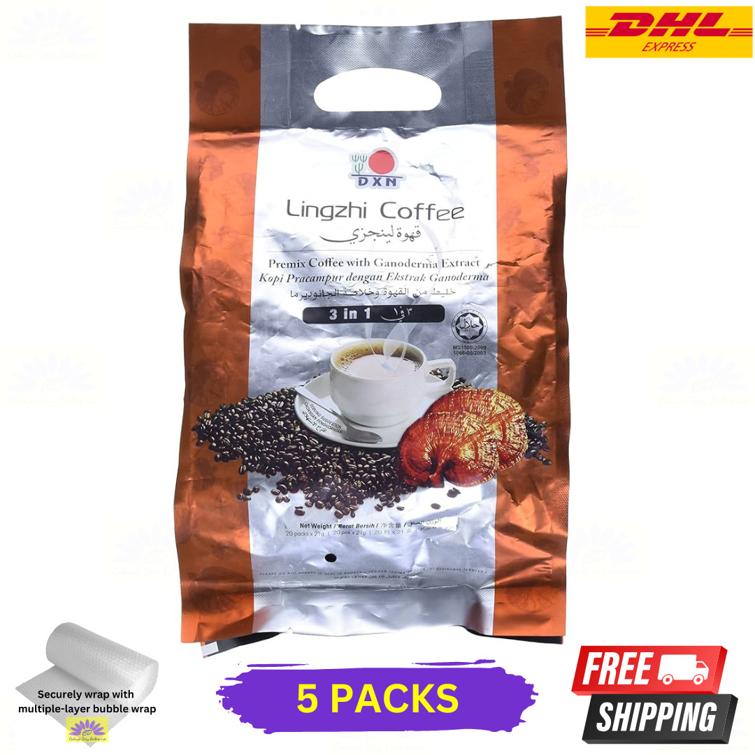 5 X DXN Lingzhi Coffee 3 in 1 Ganoderma Reishi Instant Classic Cafe