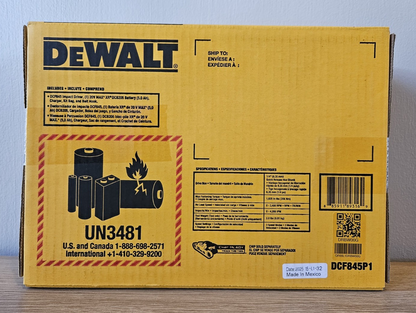 NEW DeWALT XR 20V Max Brushless 1/4″ 3-Speed Impact Driver Kit DCF845P1