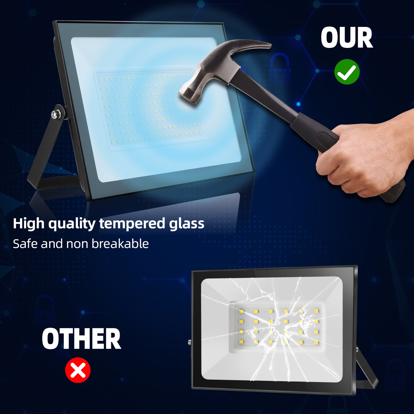 LED Flood Light 500W 300W 200W 100W 50W 30W 10W Outdoor Garden Lamp Spotlight