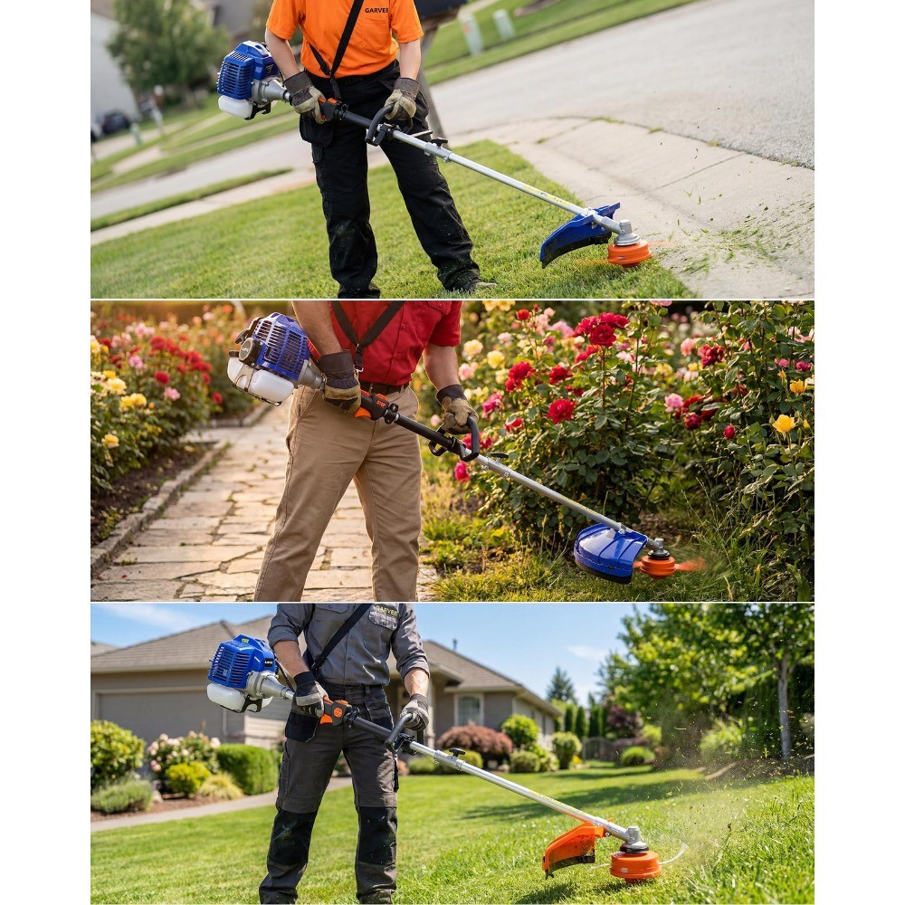 43cc/52cc Gas Powered Weed Wacker,3-in-1 Gas Weed Eater w/String Trimmer For Law