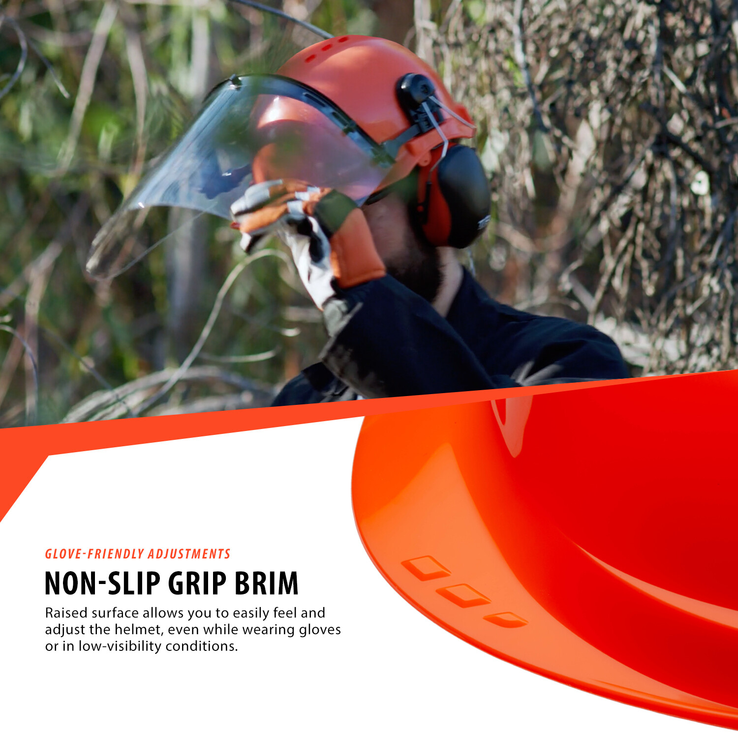 TR Industrial Forestry Safety Helmet and Hearing Protection System, Orange