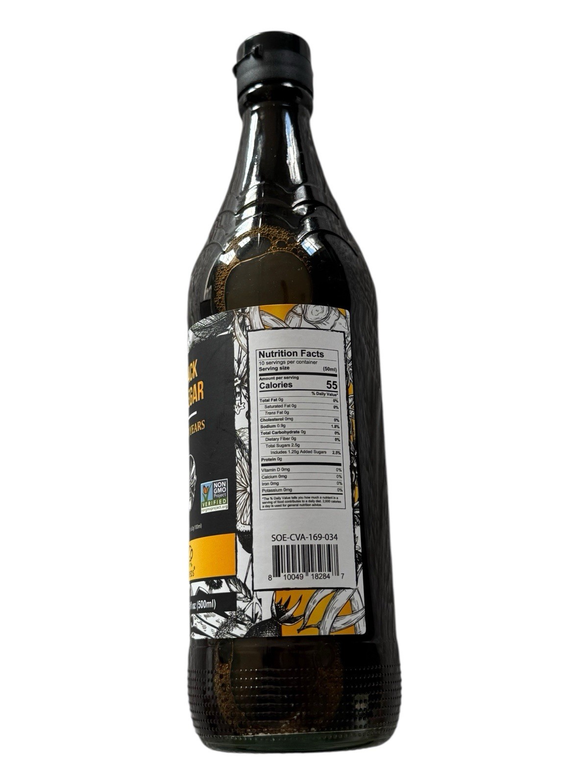 Black Vinegar – 500mL Bottle in Soeos Box – Aged 3 Years, Non-GMO – Ex: 7/28