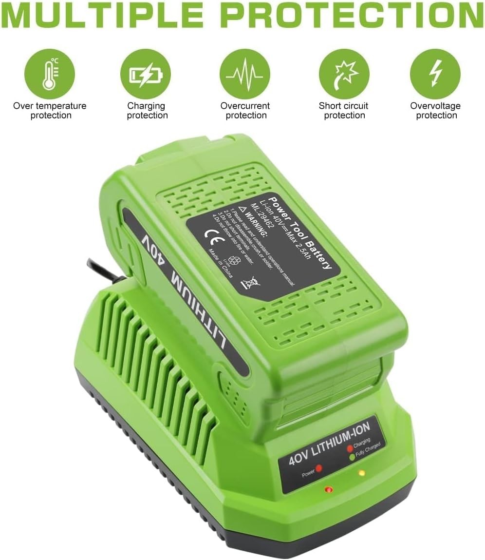 Battery For Greenworks 40V Lithium G-MAX Battery /Charger 29472 20292 206722