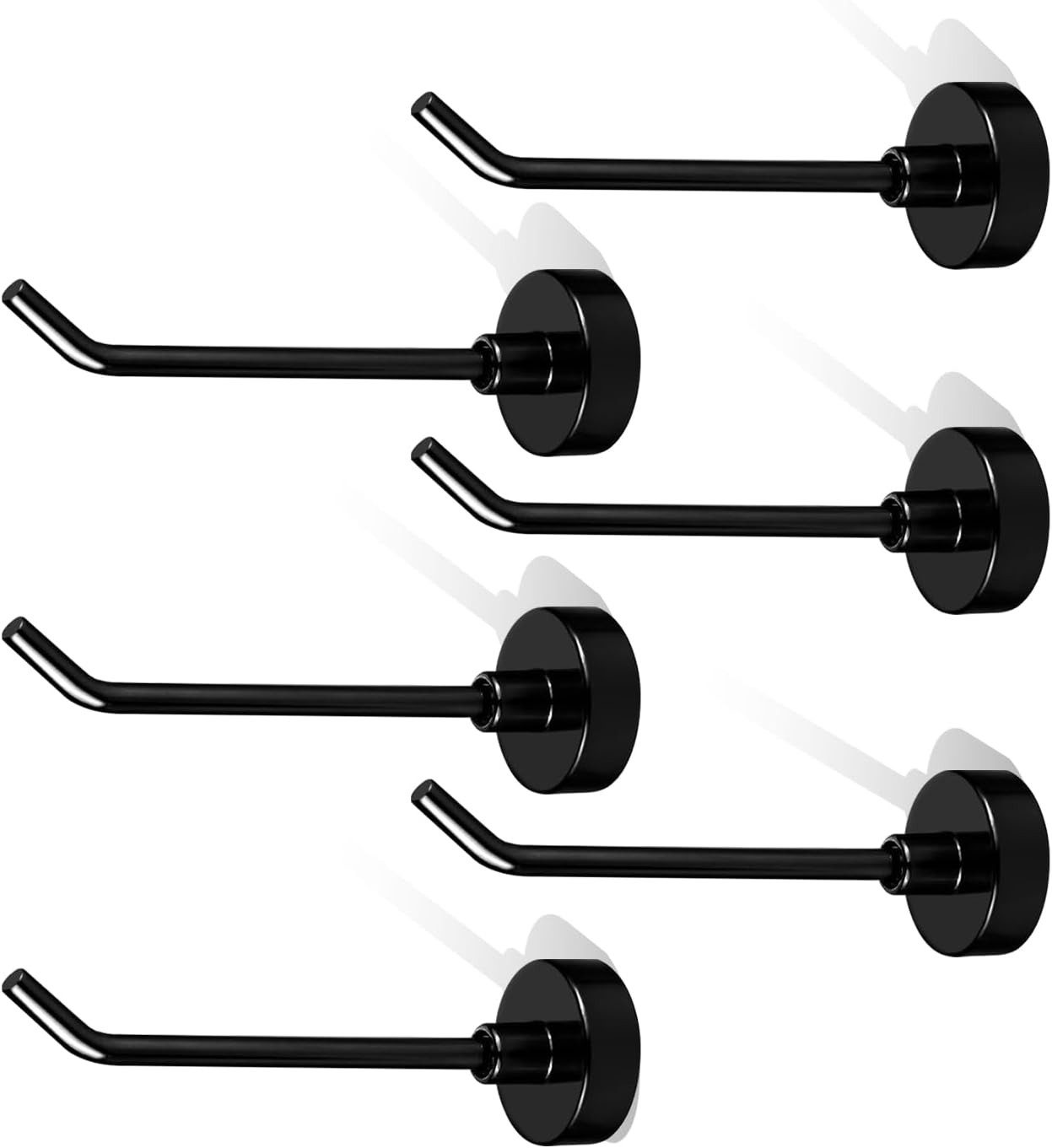 6 Pack 1.7lb Magnetic Hooks, Neodymium No-Drill Hanging Hooks for Refrigerator,