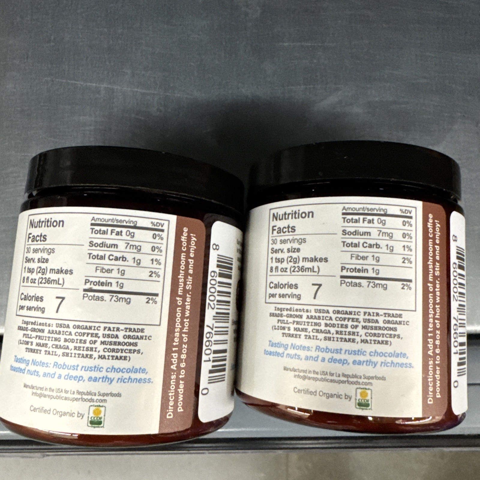 (2 pack)La Republica USDA Organic 7 Mushroom Superfood Coffee-30 Servings 12/26