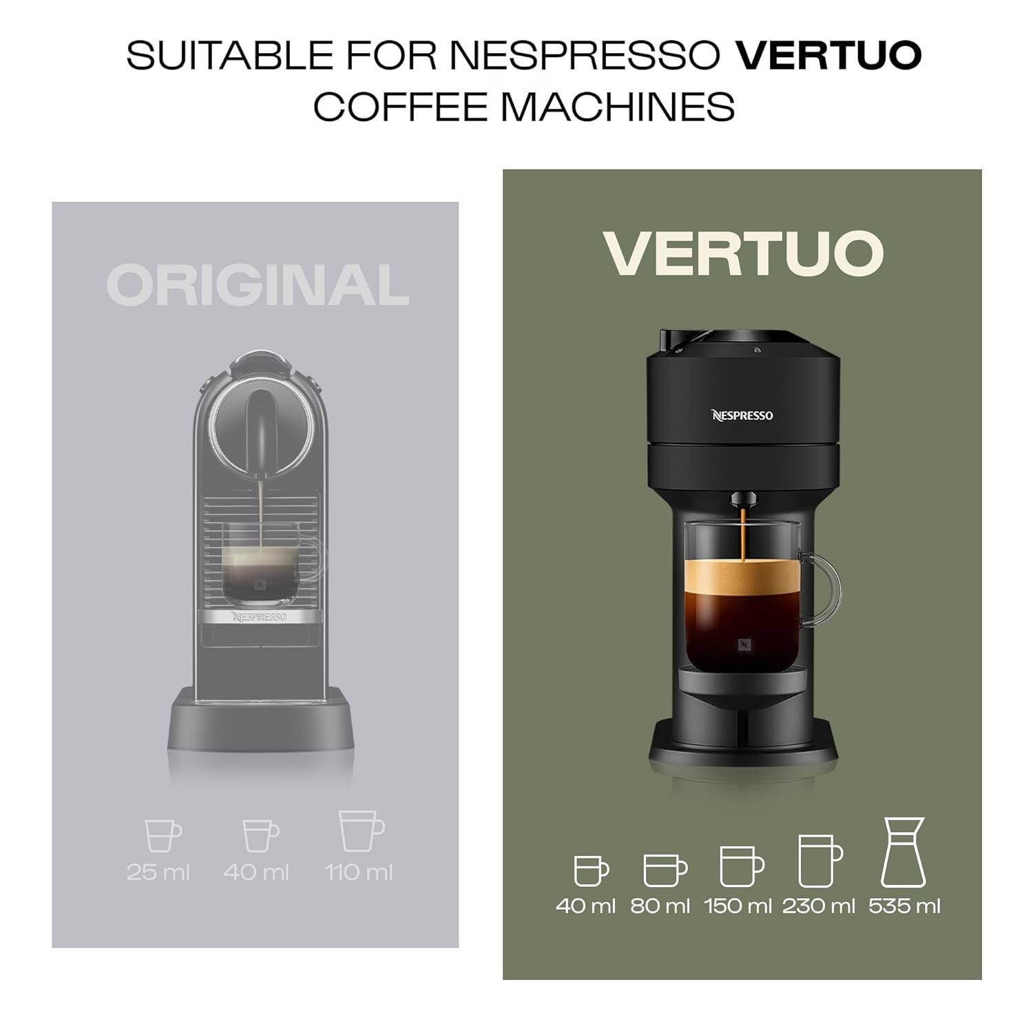 Nespresso Capsules Vertuo, Melozio, Medium Roast Coffee,30-Count Pods,Brews7.8oz
