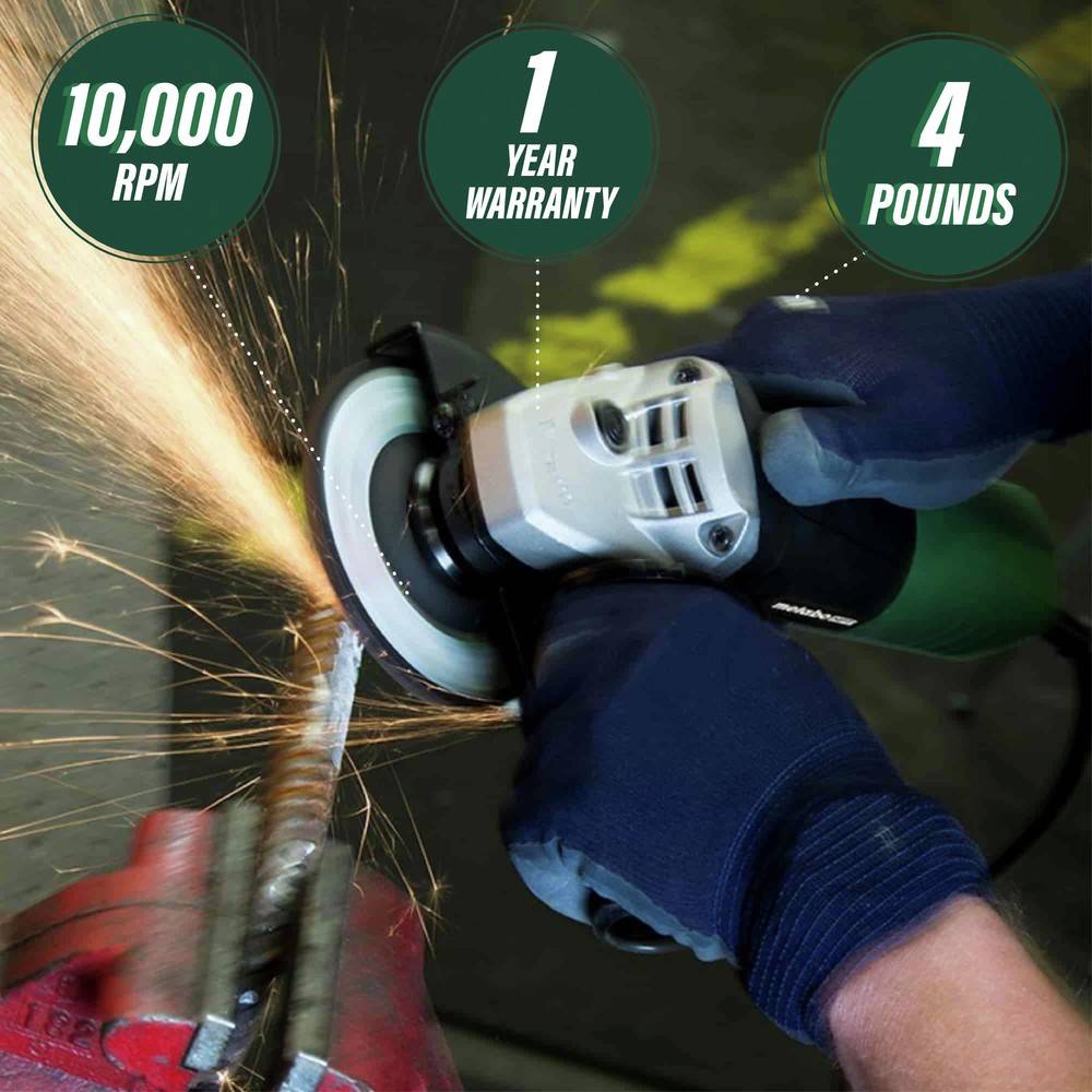 Metabo HPT G12SR4 6.2 Amp 4-1/2 in. 10,000 RPM Spinde Lock Angle Grinder New