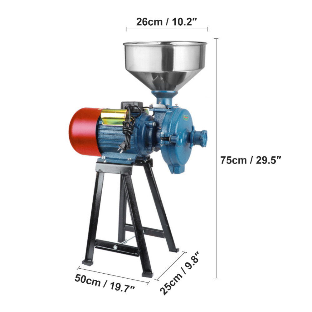3000W Electric Grain Mill Grinder W/Switch Box Commercial Electric Dry Grinder