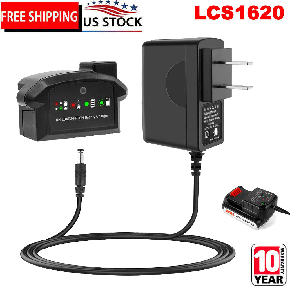 20V Charger LCS1620 For BLACK & DECKER LBXR20 20V MAX Lithium Battery LBXR20-OPE