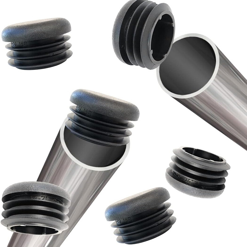 Round Plastic Tube End Caps Insert Bungs Blanking Plugs For Steel Tubing Pipe