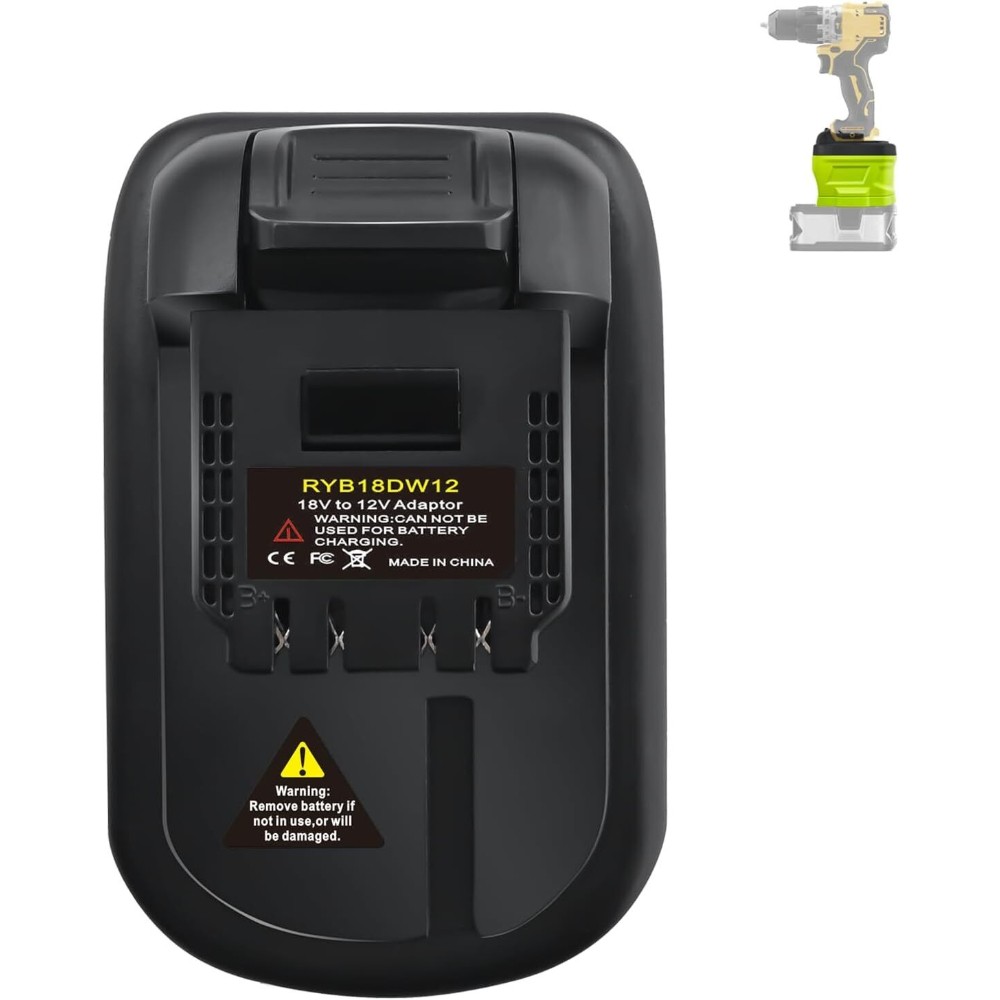 Battery Adapter for Ryobi 18V Li-ion Battery Convert to for Dewalt 12V Tool Use