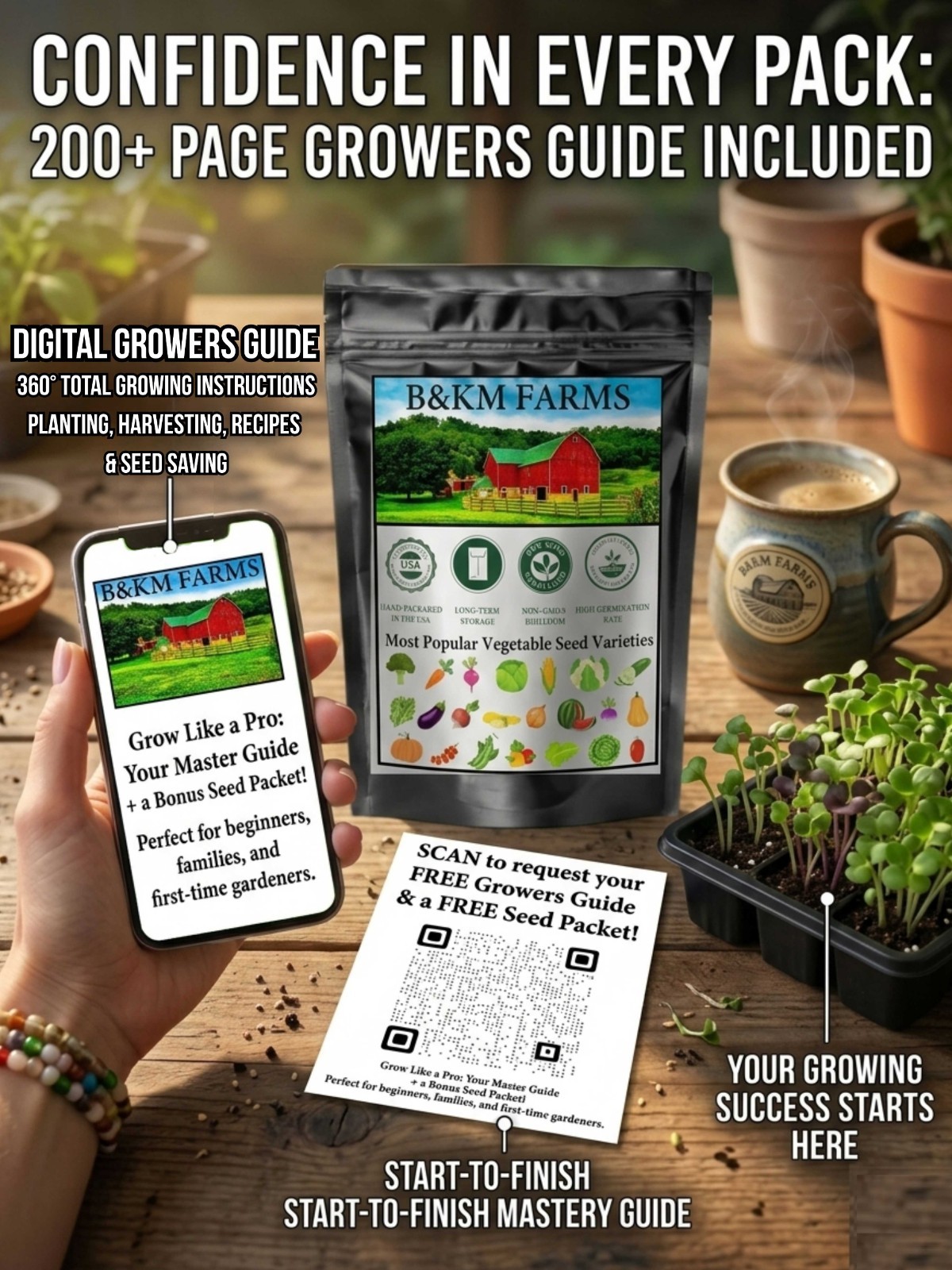 20-50 Variety Heirloom Vegetable Herb Seeds Kit 10000-50000 Bulk Garden Seed Lot