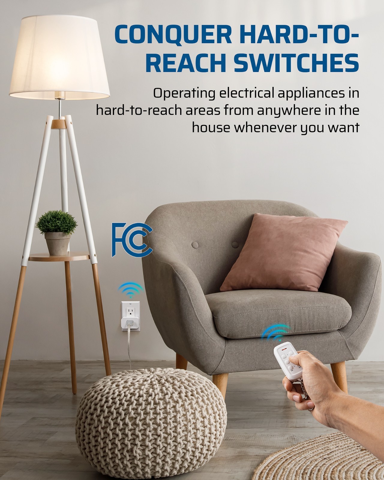 DEWENWILS Remote Control Outlet 3 Independent Wireless Sockets 15A 100ft
