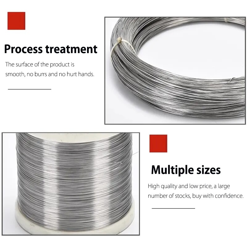 304 Stainless Steel Wire 0.1mm-3mm Single Strand Soft and Hard Jewellery Durable