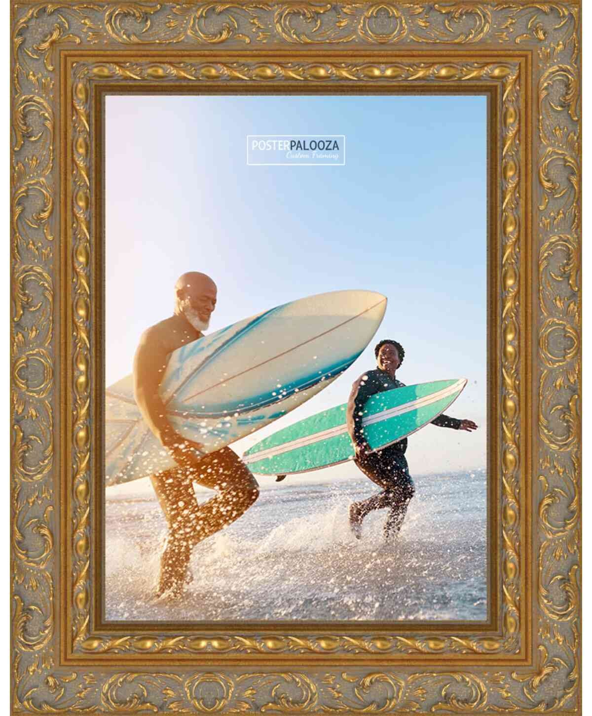 Contemporary Gold Frame – UV Acrylic, Backing Board, Hanging Hardware Included