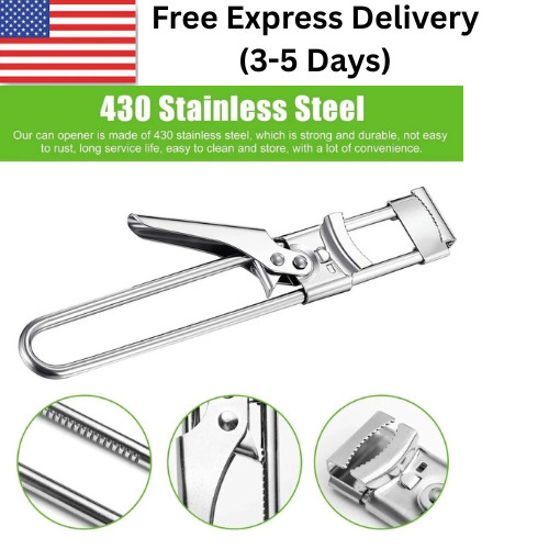2X Adjustable Multifunctional Stainless Steel Can Opener Jar Lid Gripper Kitchen