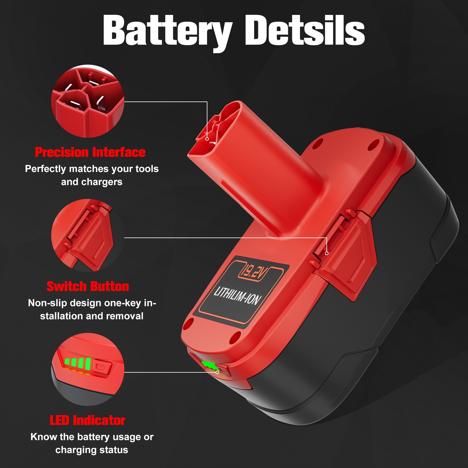 2/10pack 8000mAh Battery for Craftsman 19.2V 11375 C3 130279005 11375, 11376