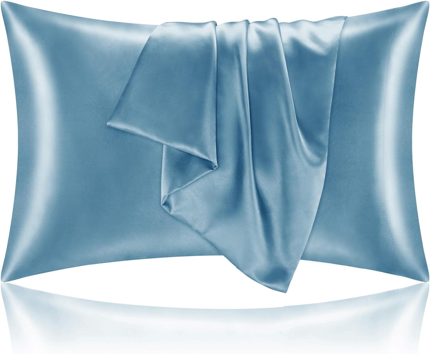Satin Pillowcase with Zipper 2 Pack Standard Size 20×26 Coral Silk Like Cooling