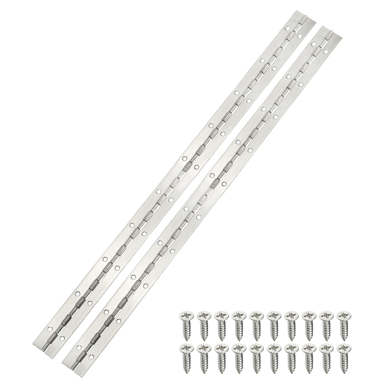 2pcs Stainless Steel Piano Hinge 20 Inch Continuous Boat Hinge Silver