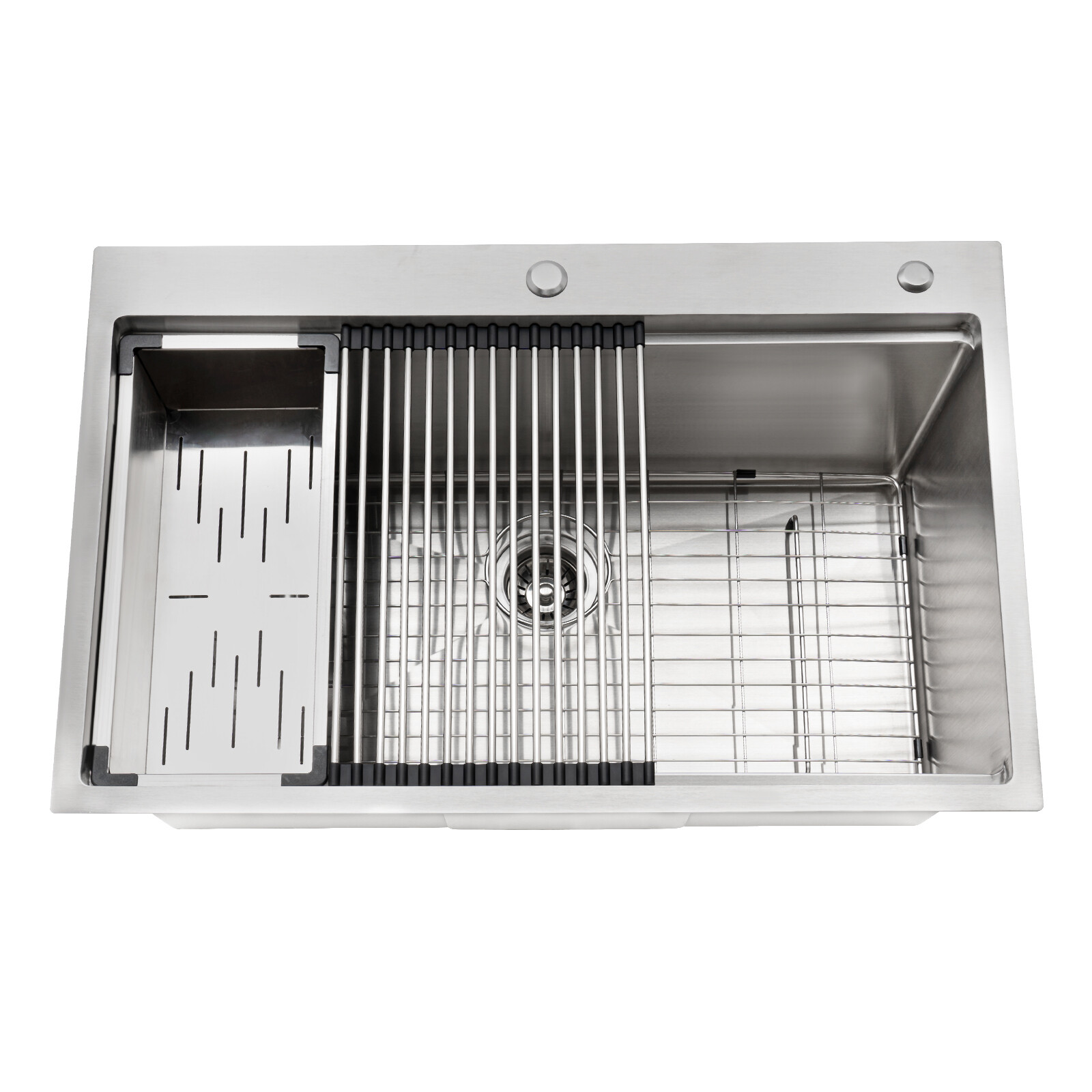 New 33″x22″ Single Bowl Undermount Workstation Kitchen Stainless Steel Sink SALE