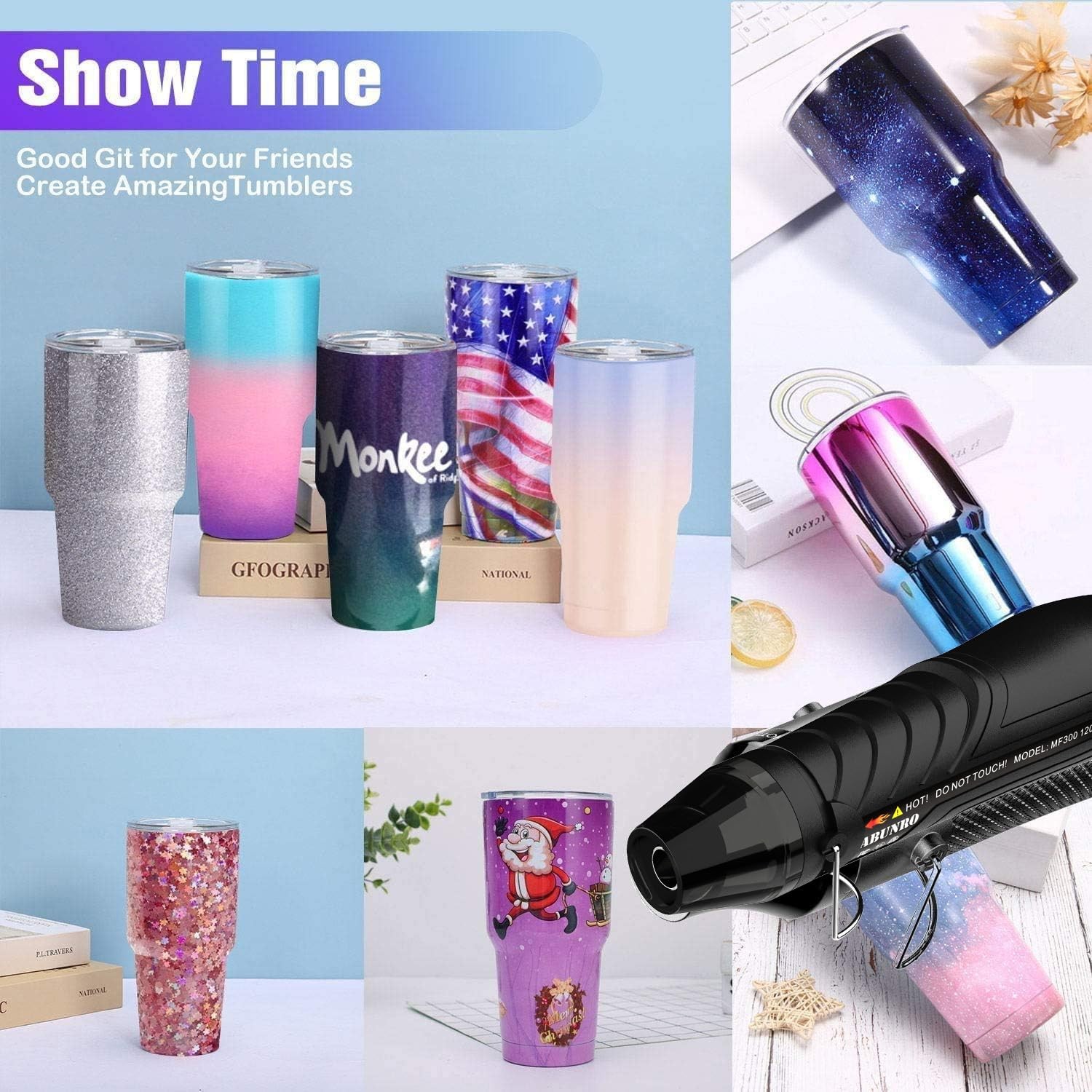 Heat Gun, Uptdae Version 110V 300W Mini Handheld Hot Air Gun with 6.6ft Cable…