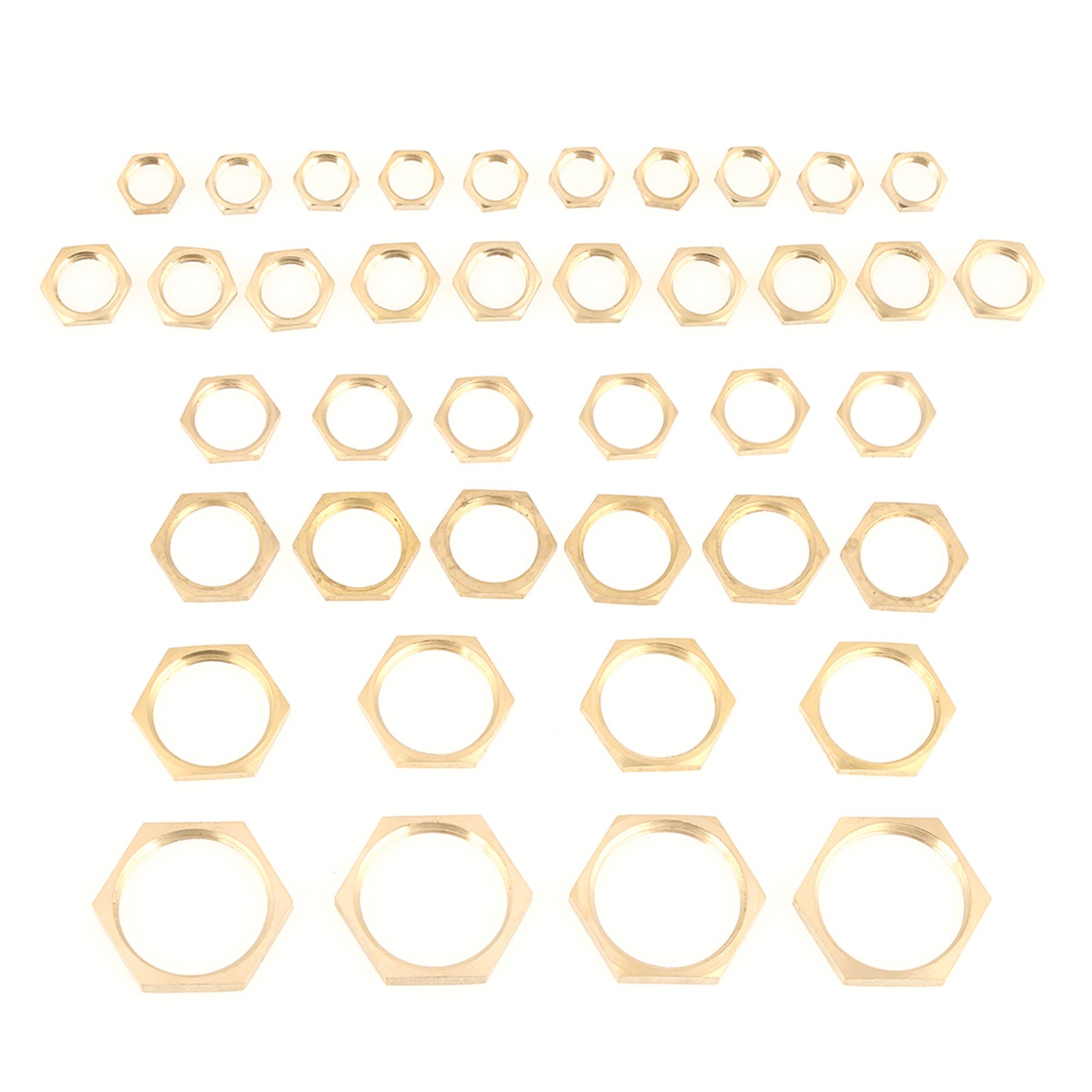 40pcs G1/8 G1/4 G3/8 G1/2 G3/4 G1 Thread Pipe Fitting Brass Hex Lock Nuts Thin