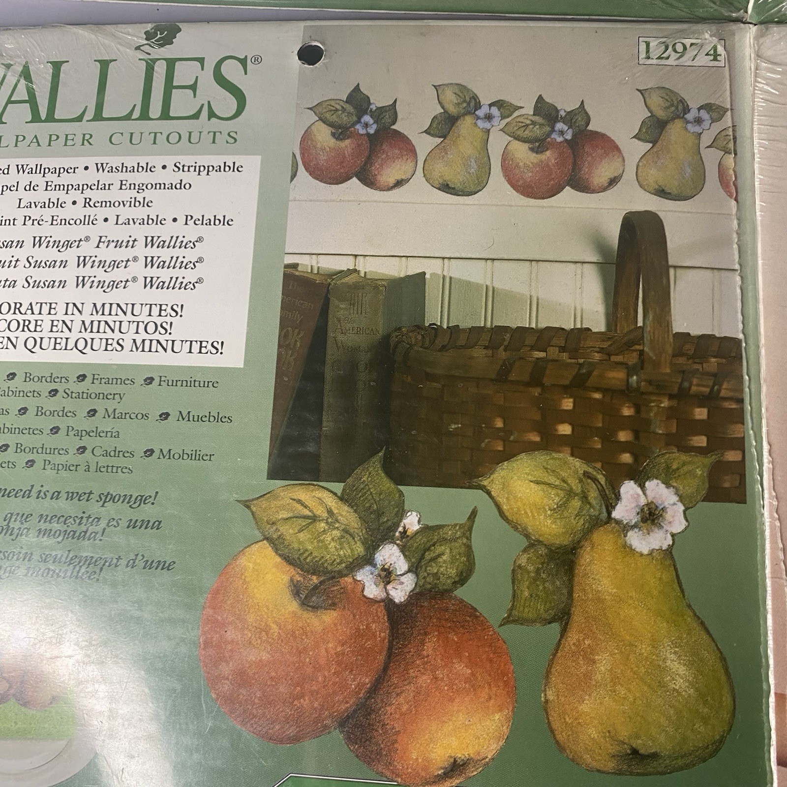 VNTG Wallies Lot of 4 Sets FRUITS Wallpaper Cutouts for Any Room Crafts New