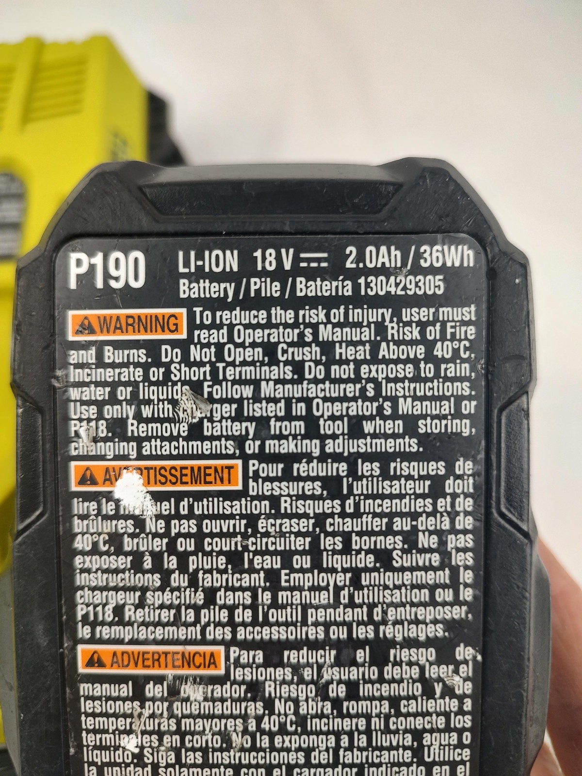 Ryobi 18V Lithium Battery P190 W P117 30 Minute Charger Green Set ONE+ 2Ah