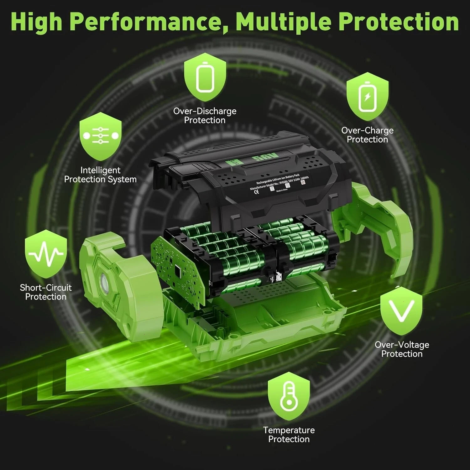 For EGO BA1400T 56V 2.5AH ARC LITHIUM ION BATTERY FITS ALL EGO 56V Power+ TOOLS