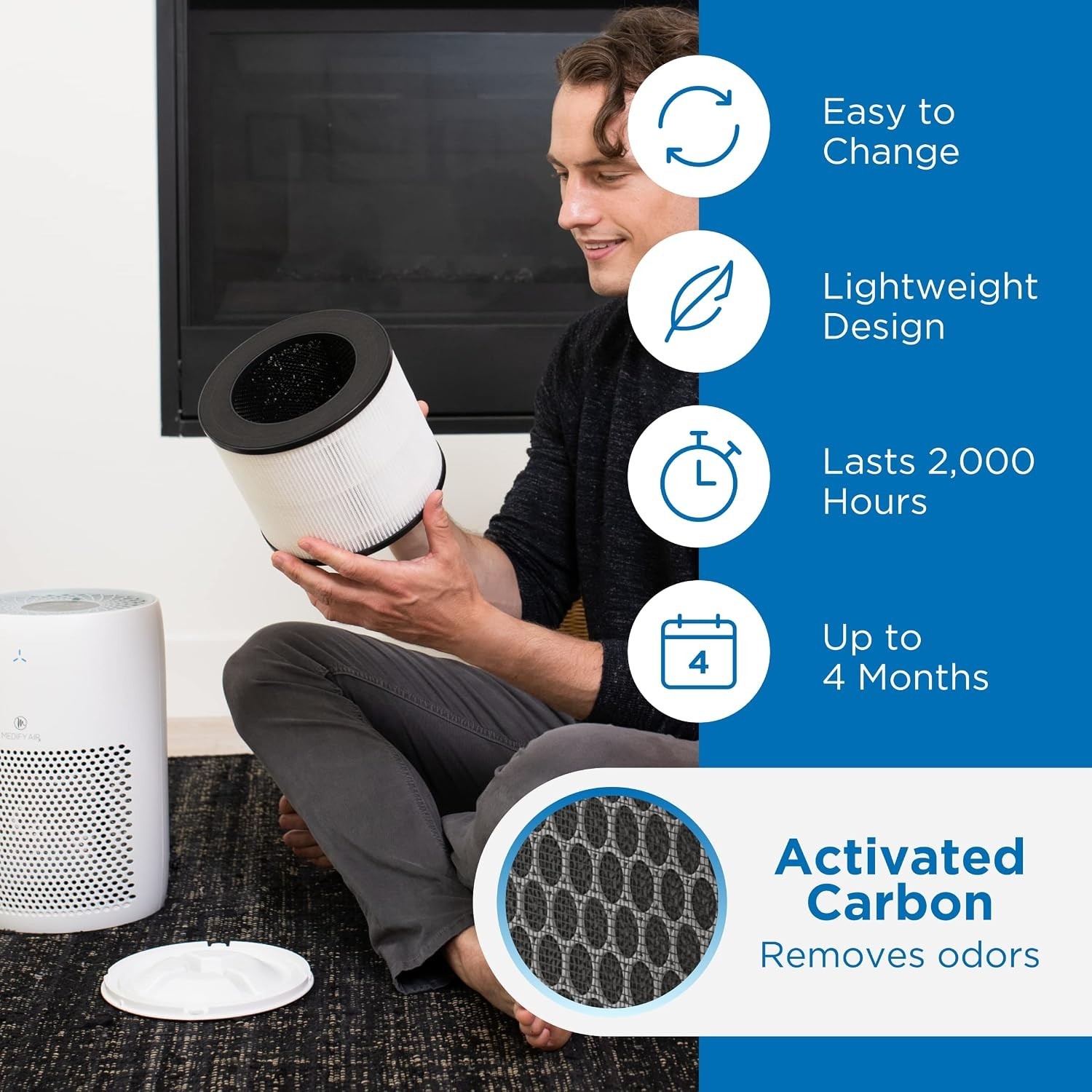 MA-22 H13 True HEPA Replacement Filter for Smoke Dust Pet Allergens | 1-Pack