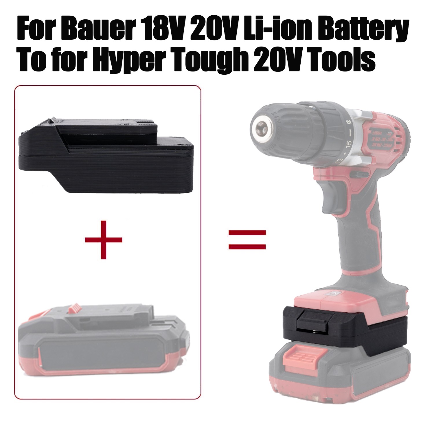 Adapter For Hyper Tough 20V Tools Adapter For Bauer 18V 20V Li-Ion Battery