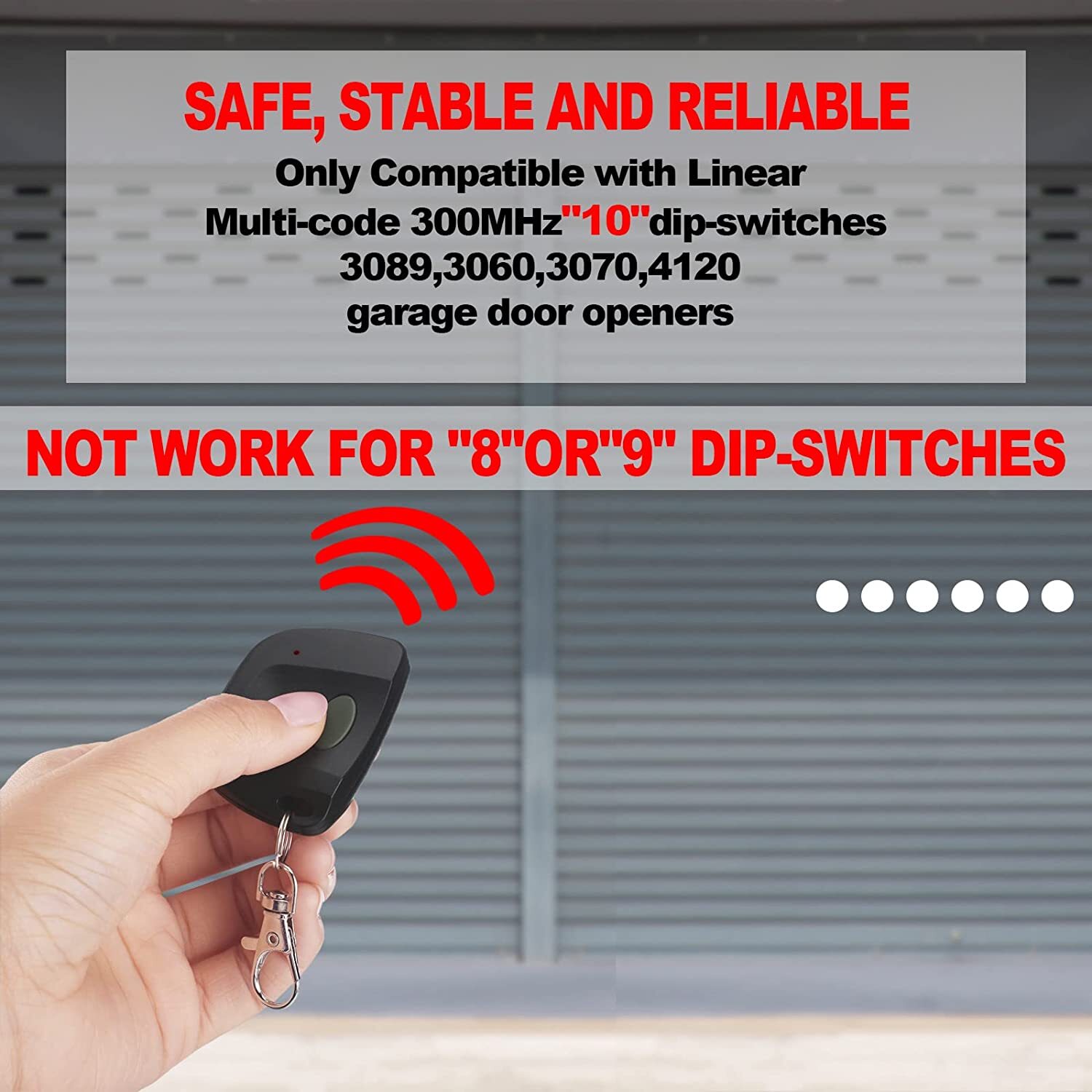 2~10x 300mhz 10Dip for Linear Multicode 3089 3060 3070 Garage Door Remote Opener