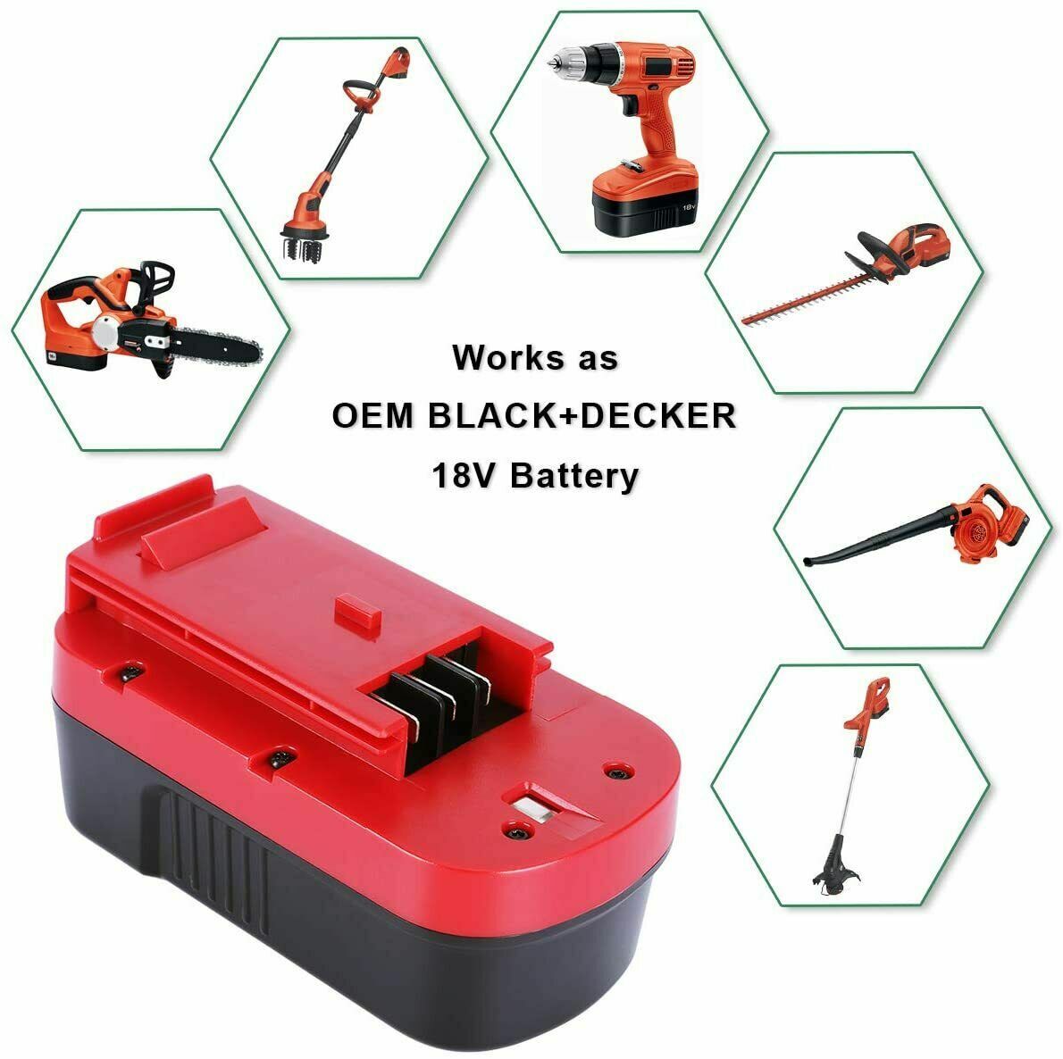4Pack 18V for Black and Decker HPB18 18 Volt Battery/Charge HPB18-OPE 244760-00