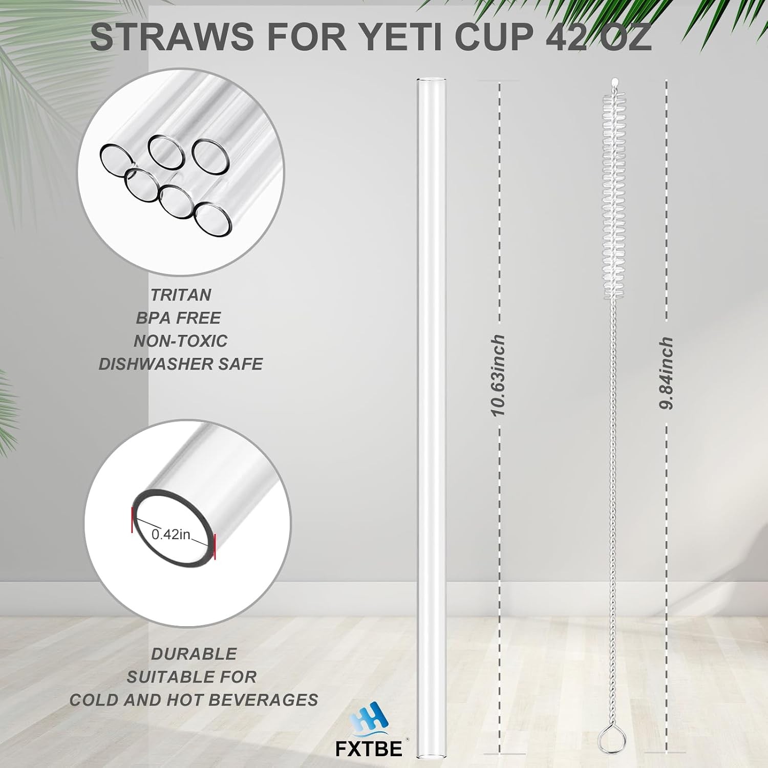 Straws for Yeti 42 OZ Cup, Replacement Straw for Yeti 42OZ Straw Mug, Long