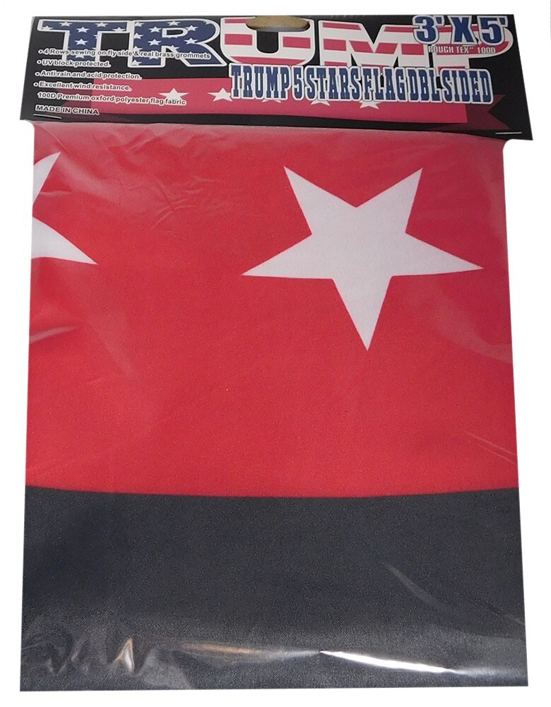3X5 Trump 2024 USA Overlay 5 Stars 100D 3’x5′ Woven Poly Nylon Double Sided Flag