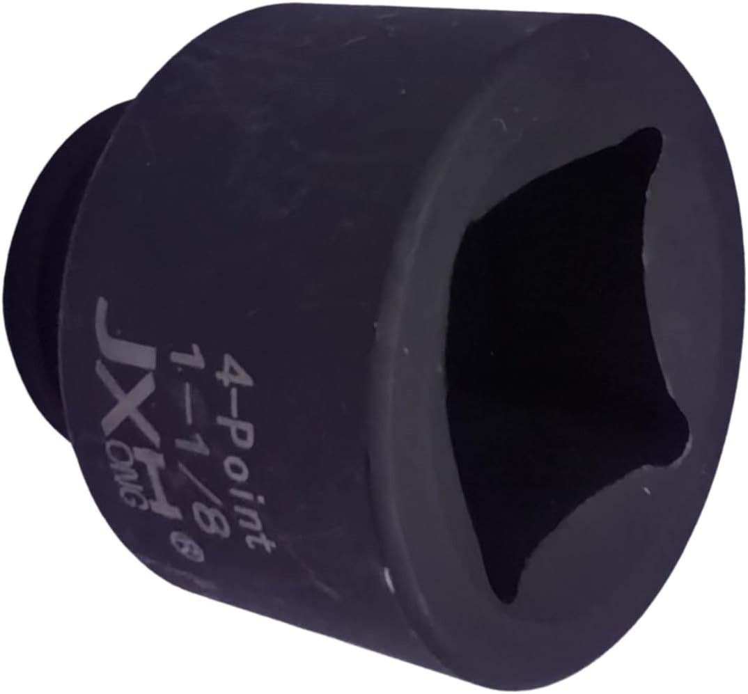 1/2″ Drive 1-1/8″, 4-Point Square Impact Socket, Heat Treated Cr-Mo Alloy Steel
