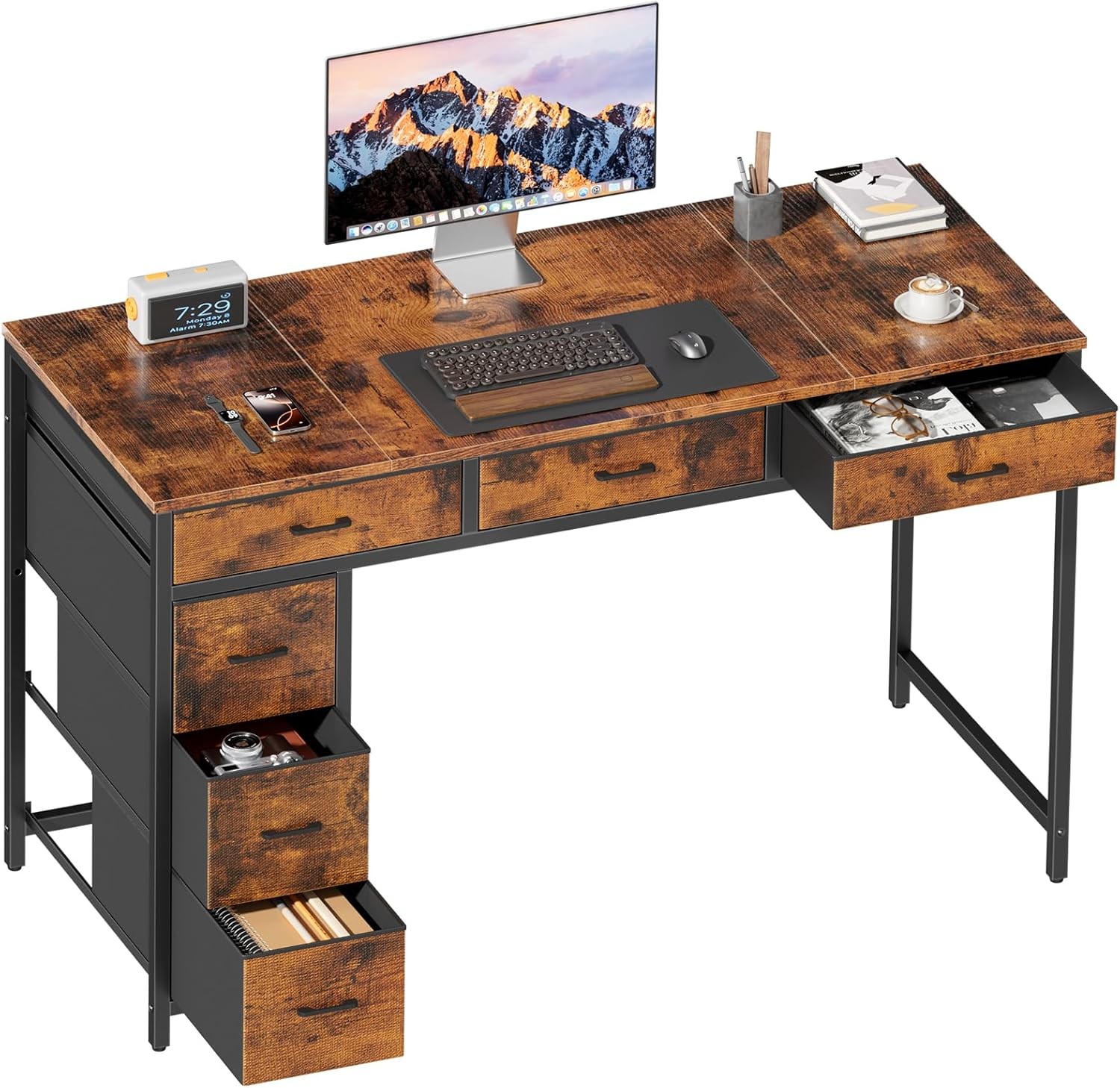 Computer Desk with 6 Drawers, Home Office Desk,Work Study Table for Bedroom