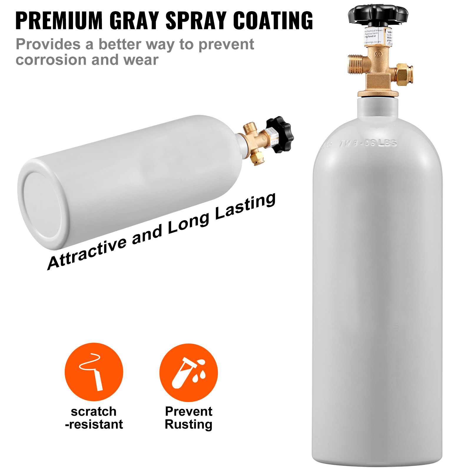5 lbs Aluminum CO2 Cylinder with CGA320 Valve for Homebrew Draft Beer Aquarium
