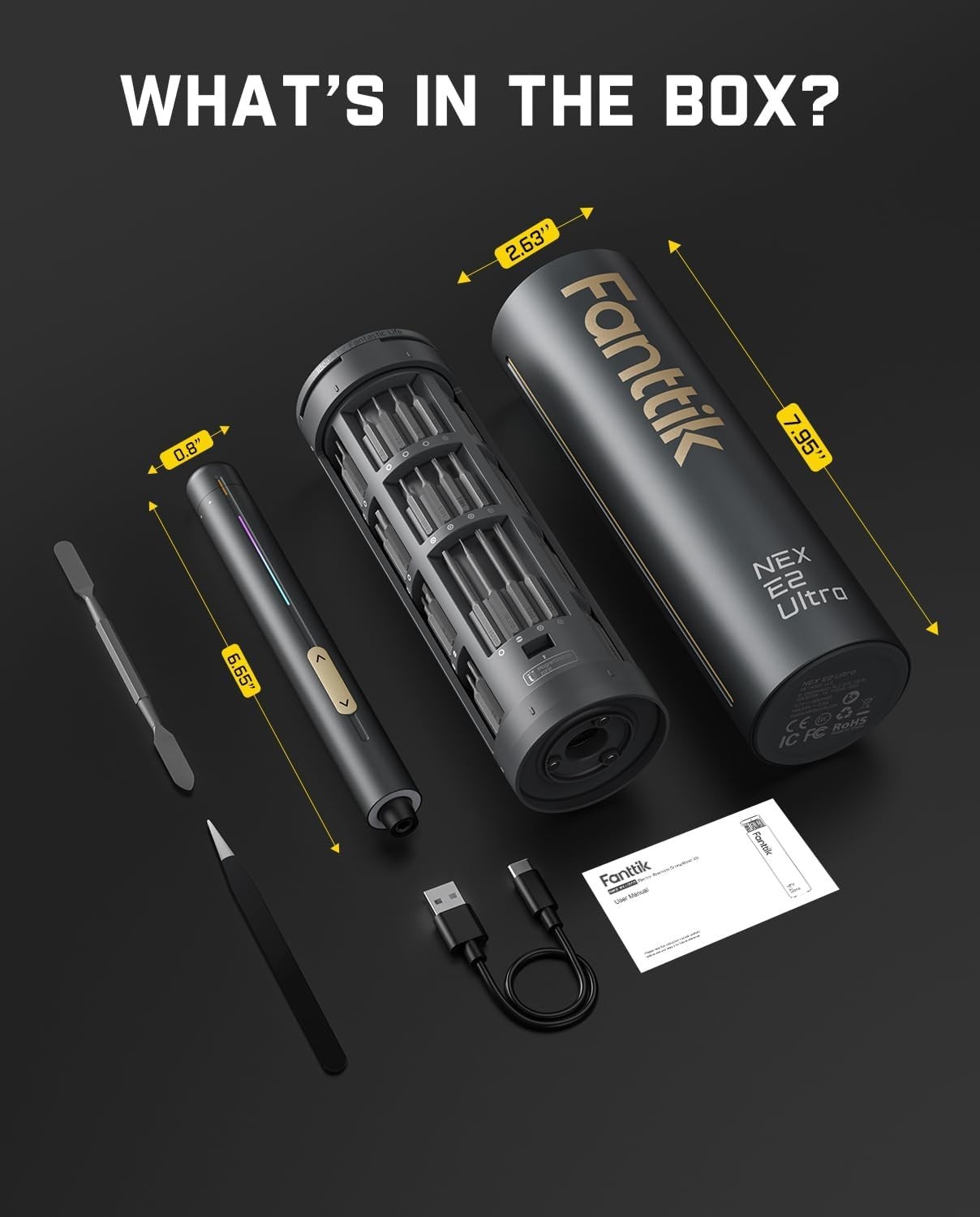 New Fanttik E2 Ultra 3.7V Mini Electric Screwdriver Cordless Repair Tool