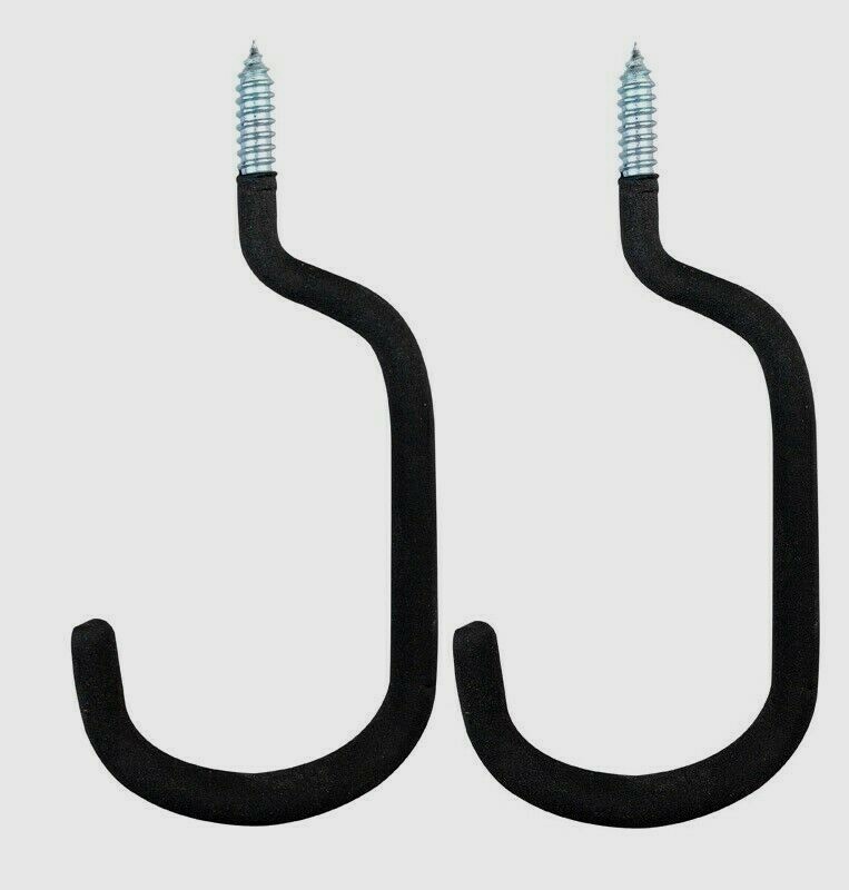 2 Crawford 8.5″ Vinyl Coat Black Steel Medium Bicycle Hook Screw-In 75 lb SH1825