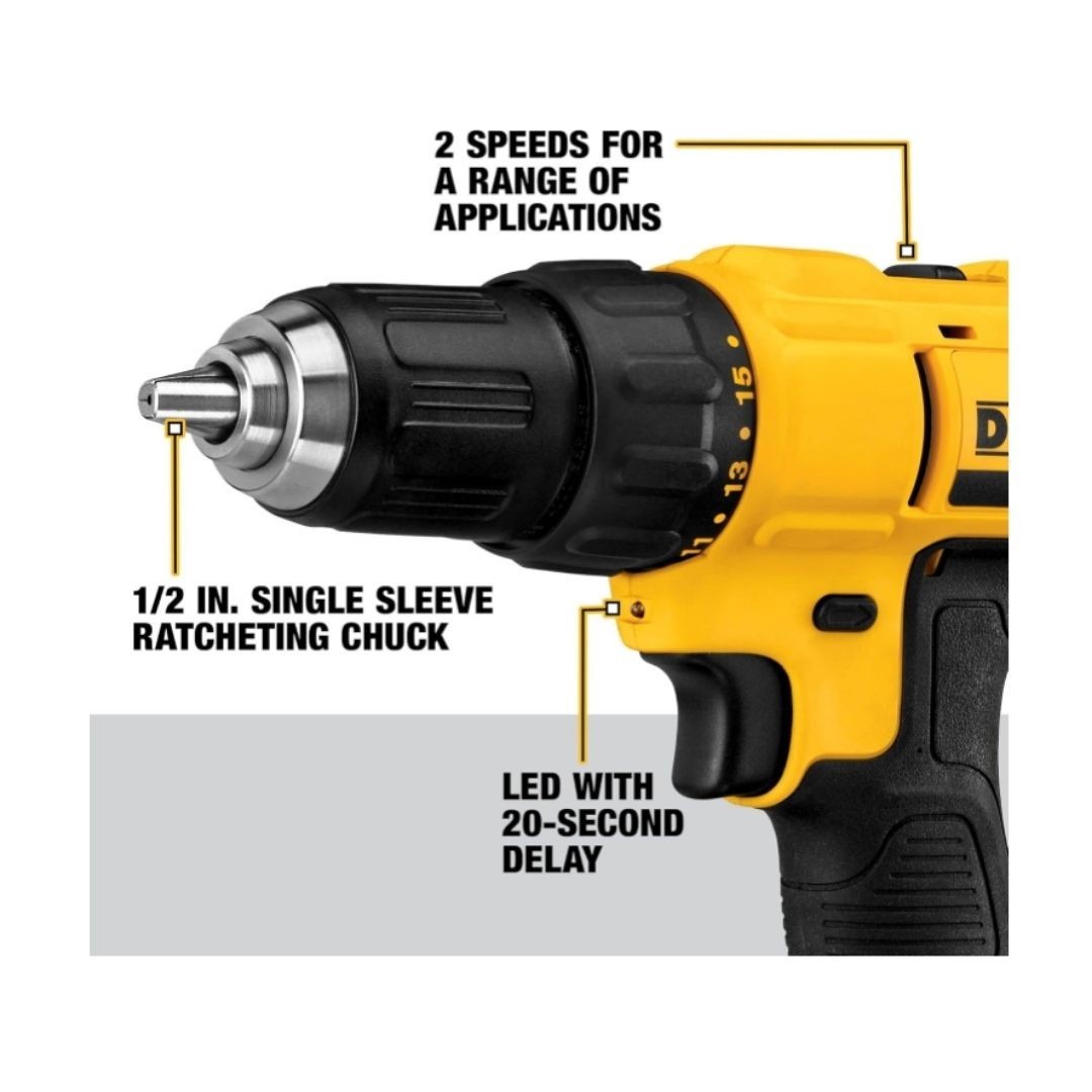 DEWALT DCD771C2 20V Max Cordless Drill Driver Kit 2 Batteries Charger Included